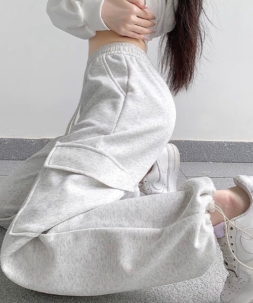 SHEENA(シーナ)の「スウェットカーゴパンツ(スラックス・レディース・ピンク/ライトグレー/ブラック/グレー・M)」の10枚目の写真