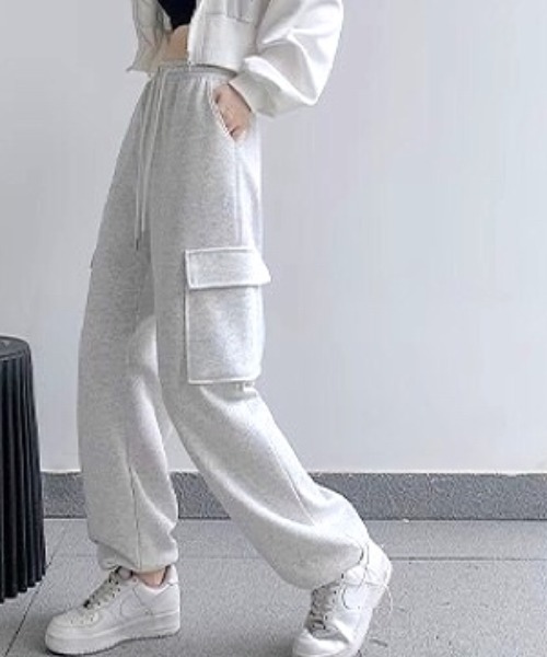 SHEENA(シーナ)の「スウェットカーゴパンツ(スラックス・レディース・ピンク/ライトグレー/ブラック/グレー・M)」の11枚目の写真