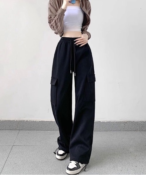 SHEENA(シーナ)の「スウェットカーゴパンツ(スラックス・レディース・ピンク/ライトグレー/ブラック/グレー・M)」の6枚目の写真