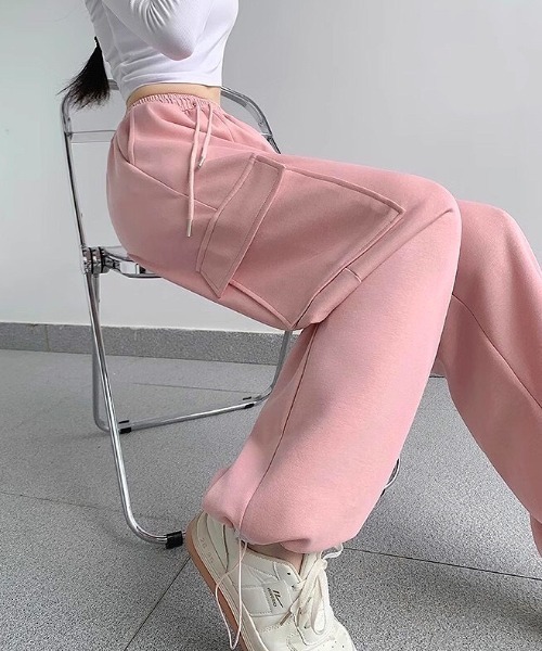 SHEENA(シーナ)の「スウェットカーゴパンツ(スラックス・レディース・ピンク/ライトグレー/ブラック/グレー・M)」の13枚目の写真