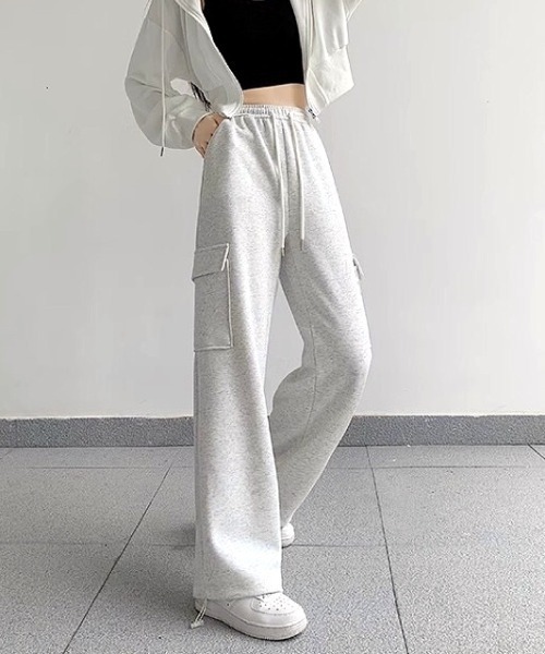 SHEENA(シーナ)の「スウェットカーゴパンツ(スラックス・レディース・ピンク/ライトグレー/ブラック/グレー・M)」の12枚目の写真