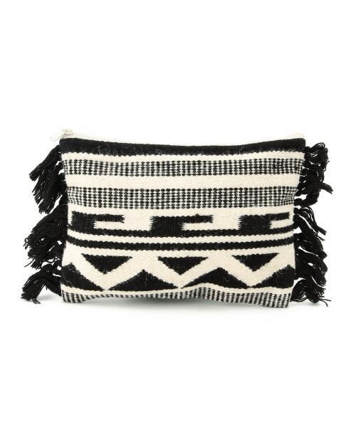 Lilas Campbell（リラキャンベル）の「Lilas Campbell / ウール ジオメトリー クラッチバッグ（クラッチバッグ・レディース・ブラック/ベージュ・ONE SIZE）」の4枚目の写真