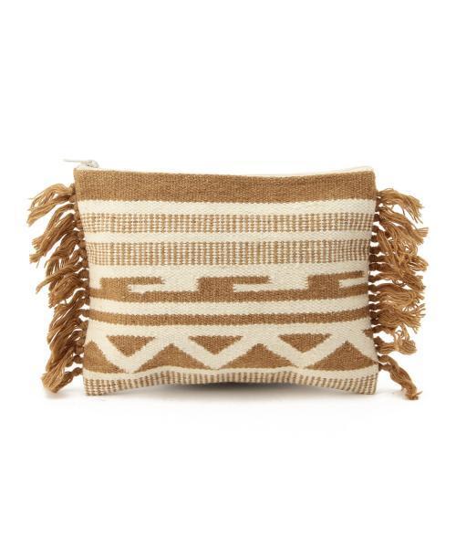 Lilas Campbell（リラキャンベル）の「Lilas Campbell / ウール ジオメトリー クラッチバッグ（クラッチバッグ・レディース・ブラック/ベージュ・ONE SIZE）」の5枚目の写真