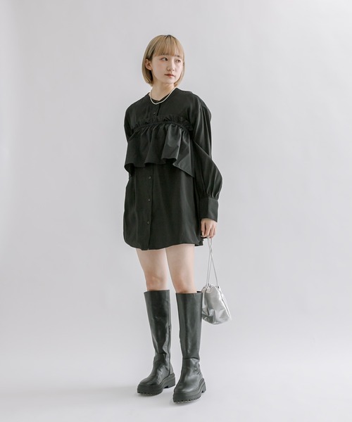 mline（エムライン）の「【3色展開】[mline]フリルビスチェSETブラウス（シャツ/ブラウス・レディース・アイボリー/ブラック/ブルー・FREE）」の12枚目の写真