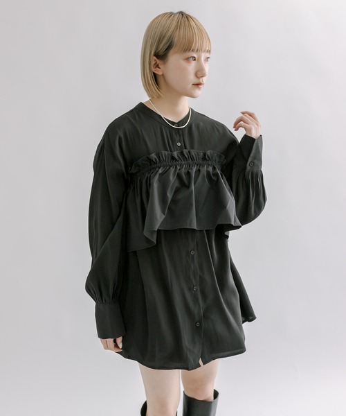 mline（エムライン）の「【3色展開】[mline]フリルビスチェSETブラウス（シャツ/ブラウス・レディース・アイボリー/ブラック/ブルー・FREE）」の19枚目の写真