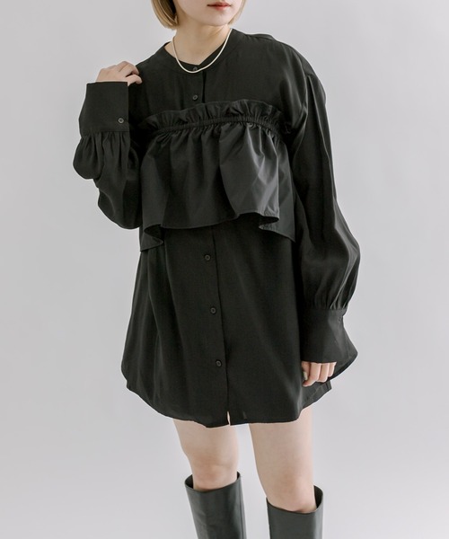 mline（エムライン）の「【3色展開】[mline]フリルビスチェSETブラウス（シャツ/ブラウス・レディース・アイボリー/ブラック/ブルー・FREE）」の18枚目の写真