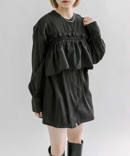 mline（エムライン）の「【3色展開】[mline]フリルビスチェSETブラウス（シャツ/ブラウス・レディース・アイボリー/ブラック/ブルー・FREE）」の14枚目の写真