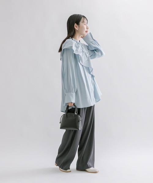 mline（エムライン）の「【3色展開】[mline]フリルビスチェSETブラウス（シャツ/ブラウス・レディース・アイボリー/ブラック/ブルー・FREE）」の5枚目の写真