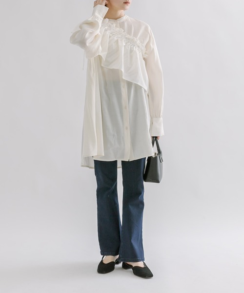 mline（エムライン）の「【3色展開】[mline]フリルビスチェSET