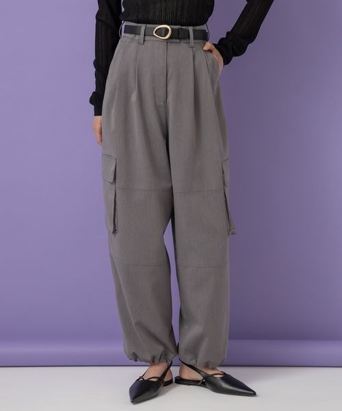 eL（エル）の「【eL】Volume Cargo Pants/104517（カーゴパンツ・レディース・グレー/ネイビー・FREE）」の2枚目の写真