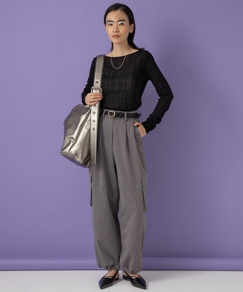 eL（エル）の「【eL】Volume Cargo Pants/104517（カーゴパンツ・レディース・グレー/ネイビー・FREE）」の18枚目の写真