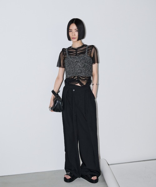 AIC.(エーアイシー)の「シアーギャザートップスラメビスチェセット(アンサンブル・レディース・ブラック/ホワイト・FREE)」の14枚目の写真