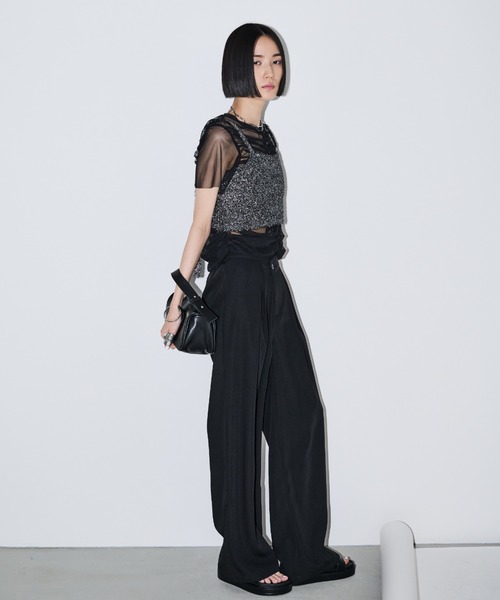 AIC.(エーアイシー)の「シアーギャザートップスラメビスチェセット(アンサンブル・レディース・ブラック/ホワイト・FREE)」の19枚目の写真