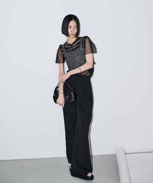 AIC.(エーアイシー)の「シアーギャザートップスラメビスチェセット(アンサンブル・レディース・ブラック/ホワイト・FREE)」の17枚目の写真