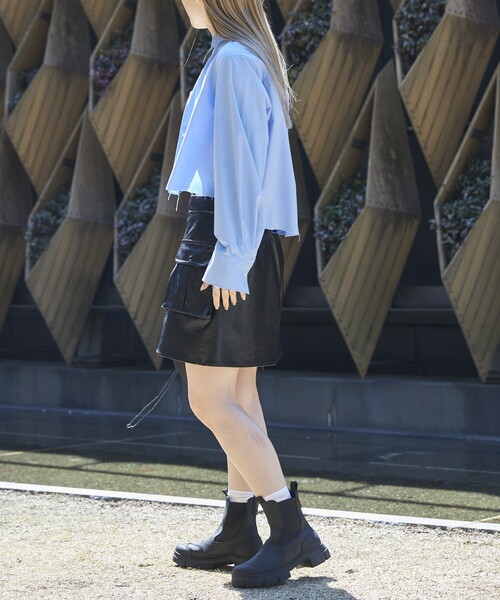 Firsthand（ファーストハンド）の「Firsthand/ファーストハンド フェイクレザー ミニスカート / エコレザー（スカート・レディース・ブラック/ホワイト・FREE）」の11枚目の写真