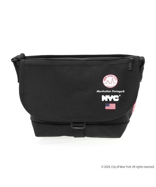 Manhattan Portage(マンハッタンポーテージ)の「Nylon Messenger Bag JR Flap Zipper Pocket NEW YORK CITY(メッセンジャーバッグ・メンズ・ブラック・SMALL)」の3枚目の写真