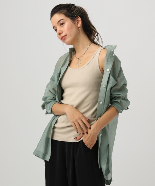 BAYFLOW(ベイフロー)の「ベーシックタンク(タンクトップ・レディース・ブラック/カーキ/オフホワイト/ベージュ・SMALL/MEDIUM)」の4枚目の写真