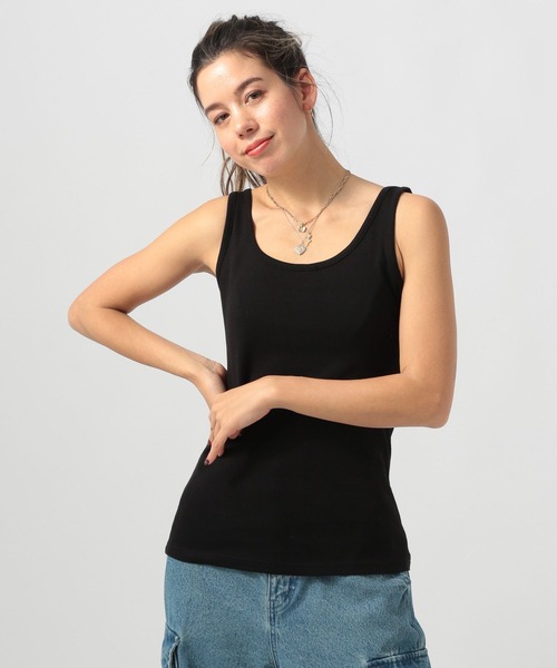 BAYFLOW(ベイフロー)の「ベーシックタンク(タンクトップ・レディース・ブラック/カーキ/オフホワイト/ベージュ・SMALL/MEDIUM)」の3枚目の写真