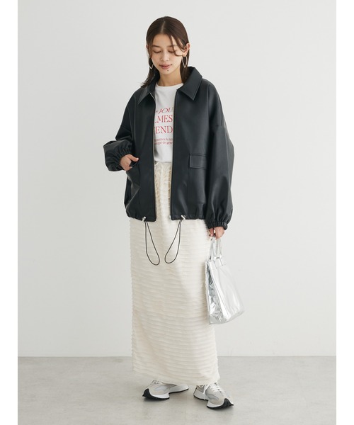 ELENCARE DUE(エレンカーレデュエ)の「・ELENCARE DUE 合皮ステンカラーブルゾン(ブルゾン・レディース・ブラック・FREE)」の3枚目の写真