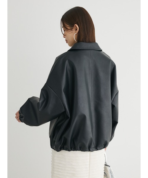 ELENCARE DUE(エレンカーレデュエ)の「・ELENCARE DUE 合皮ステンカラーブルゾン(ブルゾン・レディース・ブラック・FREE)」の8枚目の写真