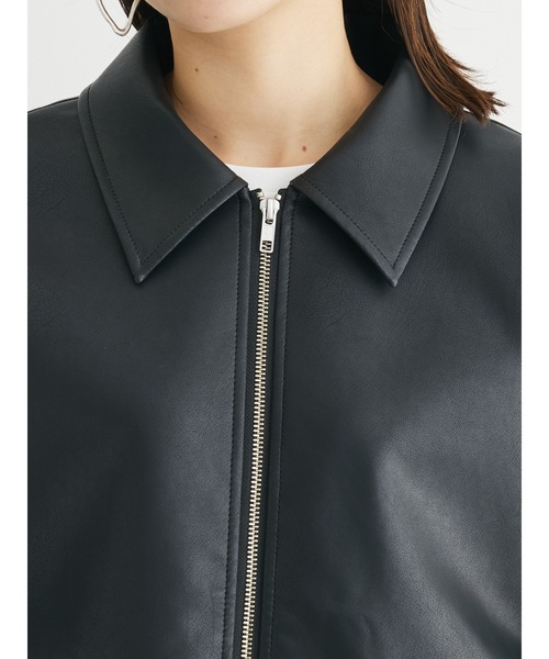 ELENCARE DUE(エレンカーレデュエ)の「・ELENCARE DUE 合皮ステンカラーブルゾン(ブルゾン・レディース・ブラック・FREE)」の9枚目の写真