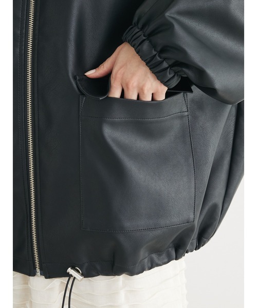 ELENCARE DUE(エレンカーレデュエ)の「・ELENCARE DUE 合皮ステンカラーブルゾン(ブルゾン・レディース・ブラック・FREE)」の11枚目の写真