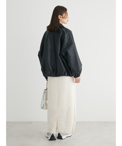 ELENCARE DUE(エレンカーレデュエ)の「・ELENCARE DUE 合皮ステンカラーブルゾン(ブルゾン・レディース・ブラック・FREE)」の5枚目の写真