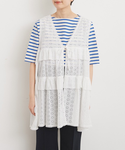 Dot＆Stripes CHILD WOMAN（ドットアンドストライプス　チャイルドウーマン）の「60ローンカットワーク刺繍 チュニックブラウス（シャツ/ブラウス・レディース・ホワイト・FREE）」の2枚目の写真