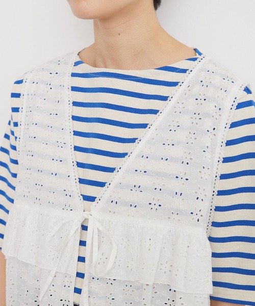 Dot＆Stripes CHILD WOMAN（ドットアンドストライプス　チャイルドウーマン）の「60ローンカットワーク刺繍 チュニックブラウス（シャツ/ブラウス・レディース・ホワイト・FREE）」の5枚目の写真