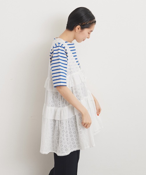 Dot＆Stripes CHILD WOMAN（ドットアンドストライプス　チャイルドウーマン）の「60ローンカットワーク刺繍 チュニックブラウス（シャツ/ブラウス・レディース・ホワイト・FREE）」の14枚目の写真