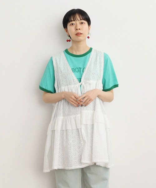 Dot＆Stripes CHILD WOMAN（ドットアンドストライプス　チャイルドウーマン）の「60ローンカットワーク刺繍 チュニックブラウス（シャツ/ブラウス・レディース・ホワイト・FREE）」の18枚目の写真