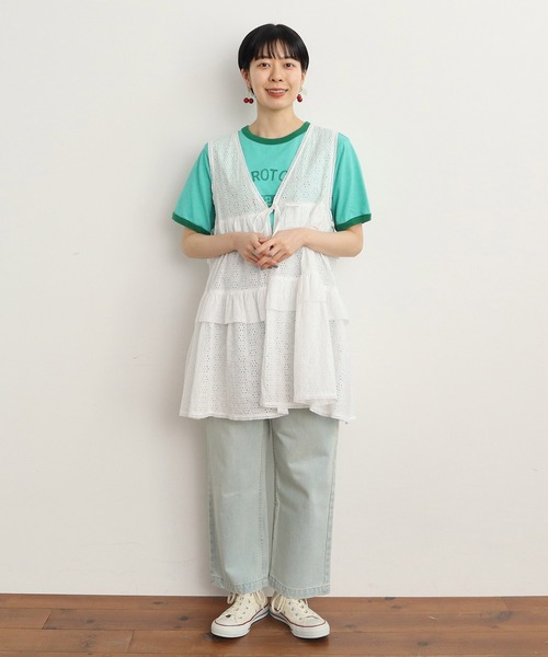 Dot＆Stripes CHILD WOMAN（ドットアンドストライプス　チャイルドウーマン）の「60ローンカットワーク刺繍 チュニックブラウス（シャツ/ブラウス・レディース・ホワイト・FREE）」の21枚目の写真