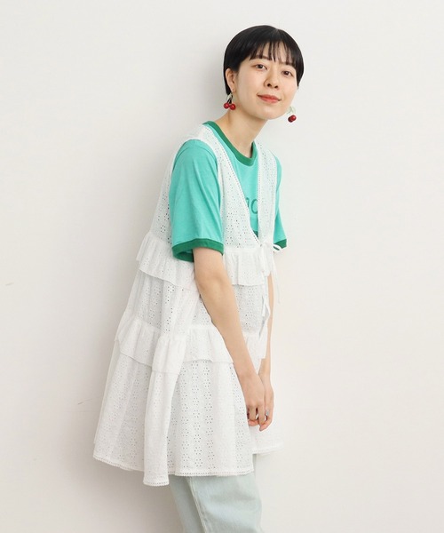 Dot＆Stripes CHILD WOMAN（ドットアンドストライプス　チャイルドウーマン）の「60ローンカットワーク刺繍 チュニックブラウス（シャツ/ブラウス・レディース・ホワイト・FREE）」の20枚目の写真