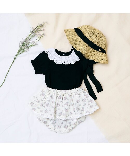 apres les cours（アプレレクール）の「リボンベビーペーパーハット（その他ベビー用品・キッズ・アイボリー/ベージュ・46/48）」の4枚目の写真