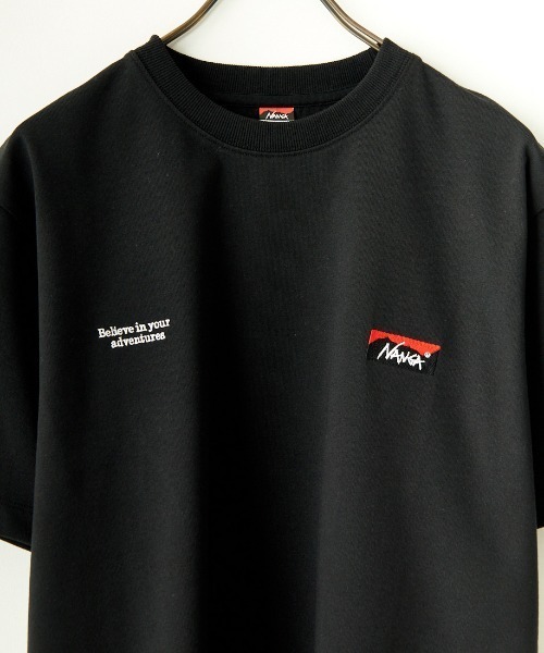 NANGA 別注 ブランドロゴ刺繍 ショートスリーブTシャツ　ブラックS NANGA（ナンガ）の「[NANGA/ナンガ] 別注 ブランドロゴ刺繍 ショート