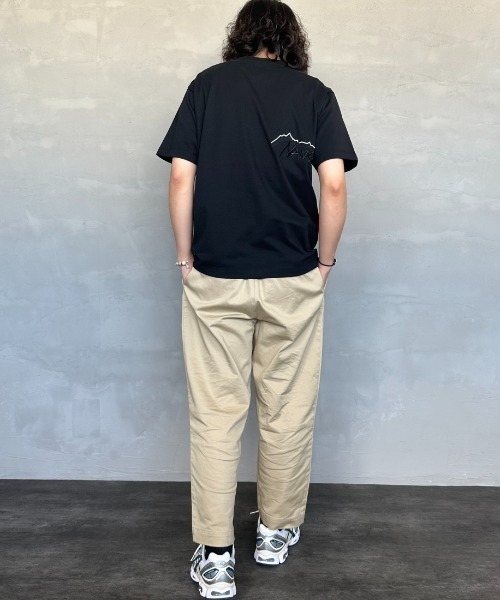 NANGA/ナンガ] 別注 ブランドロゴ刺繍 ショートスリーブTシャツ