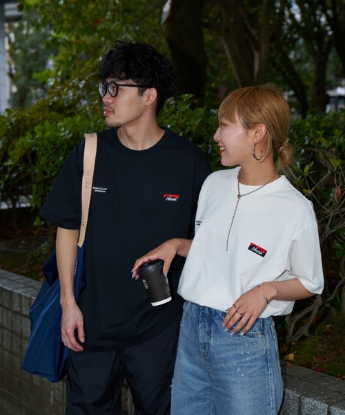NANGA/ナンガ] 別注 ブランドロゴ刺繍 ショートスリーブTシャツ（T