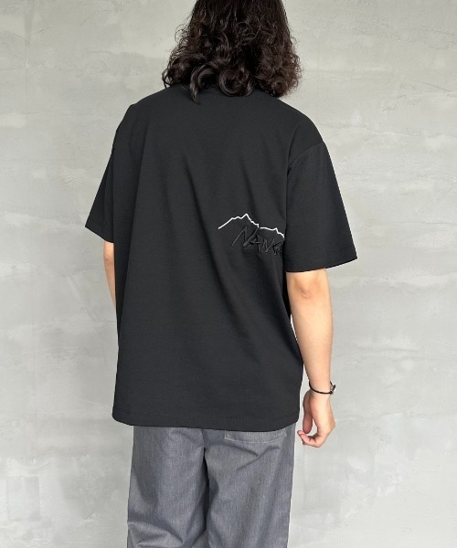 NANGA/ナンガ] 別注 ブランドロゴ刺繍 ショートスリーブTシャツ（T