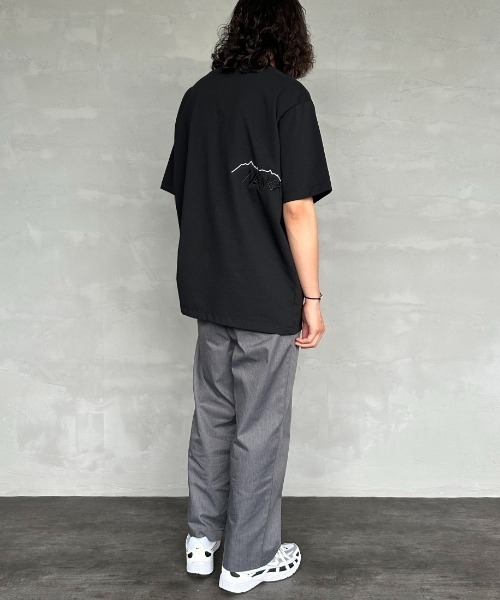 NANGA/ナンガ] 別注 ブランドロゴ刺繍 ショートスリーブTシャツ