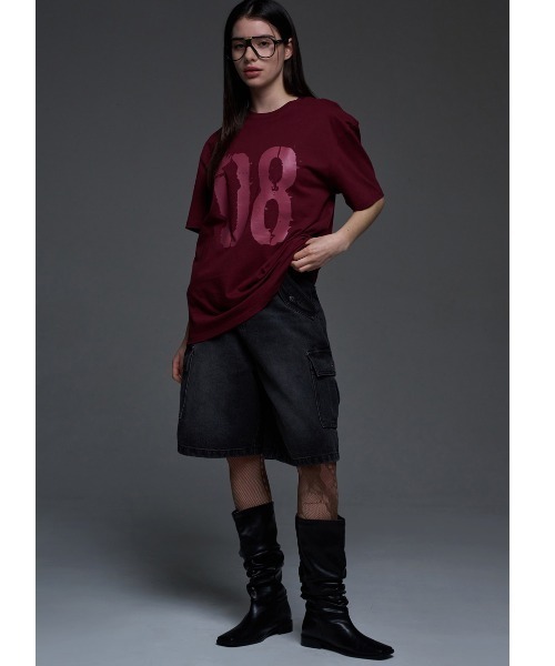 FANCY CLUB(ファンシークラブ)の「A'GEM/9 × .kom 『 FANCY CLUB/ファンシークラブ』 LIZARD BORN OVER TEE/リザードボーン Tシャツ(Tシャツ/カットソー・レディース・ボルドー/チャコールグレー・M/L)」の9枚目の写真