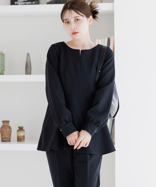 Dita Muaj.（ディータムアージュ）の「ぺプラムブラウス（シャツ/ブラウス・レディース・ナチュラル/ブラック・FREE）」の2枚目の写真