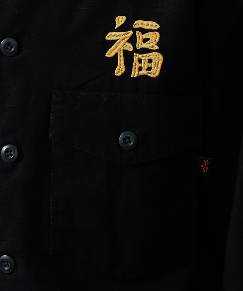 Alpha Industries（アルファインダストリーズ）の「ユーティリティシャツ/ベトジャン刺繍 長袖（VIETNAM）（シャツ/ブラウス・メンズ・ブラック/オリーブ/グレー・MEDIUM/LARGE/X-LARGE）」の10枚目の写真