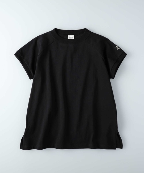 SOMETHING(サムシング)の「【SOMETHING】モックネックTシャツ(Tシャツ/カットソー・レディース・ブラック・M/L)」の1枚目の写真
