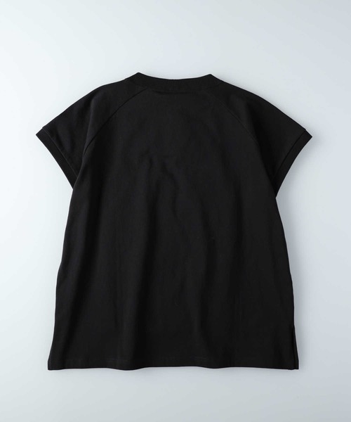SOMETHING(サムシング)の「【SOMETHING】モックネックTシャツ(Tシャツ/カットソー・レディース・ブラック・M/L)」の2枚目の写真