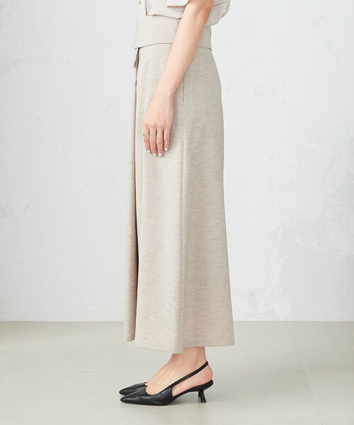 COMME CA ISM（コムサイズム）の「麻調ストレッチ　巻き風スカート（スカート・レディース・テラコッタ/チャコール/ベージュ・SMALL/MEDIUM/LARGE）」の11枚目の写真