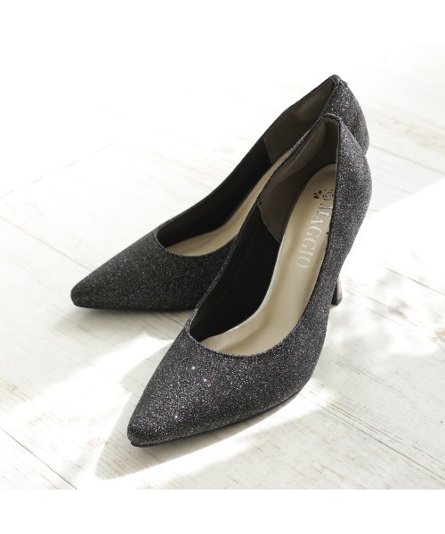 DEMETER(デメテル)の「9.0cm ポインテッドトゥ グリッター ピンヒール パンプス(パンプス・レディース・ピンクゴールド/ブラック/ガンメタ・S/M/L/LL)」の5枚目の写真