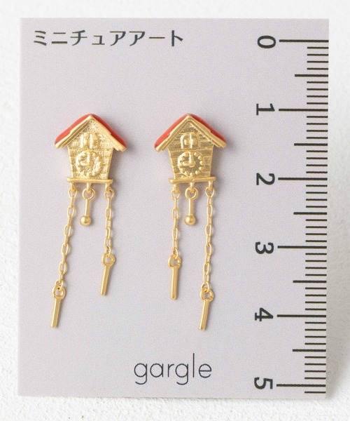 gargle（ガーグル）の「ふりこ時計モチーフ ピアス  【日本製】（ピアス（両耳用）・レディース・シルバー/ゴールド・FREE）」の5枚目の写真