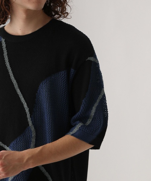 HARE（ハレ）の「ハイショクラメラインニットプルオーバー(HARE)（ニット/セーター・メンズ・ホワイト/ブラック・FREE）」の11枚目の写真