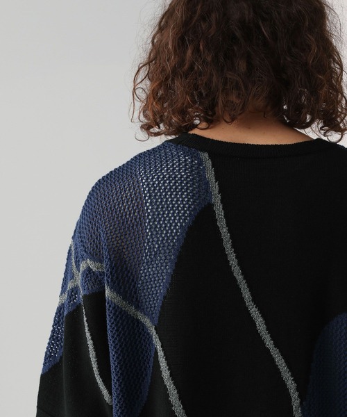 HARE（ハレ）の「ハイショクラメラインニットプルオーバー(HARE)（ニット/セーター・メンズ・ホワイト/ブラック・FREE）」の13枚目の写真