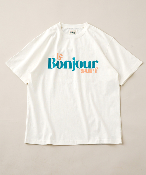 417 EDIFICE（フォーワンセブンエディフィス）の「LE BONJOUR SURF 417別注 LOGO tee（Tシャツ/カットソー・メンズ・ブラック/ホワイト/ベージュ・MEDIUM/LARGE）」の2枚目の写真